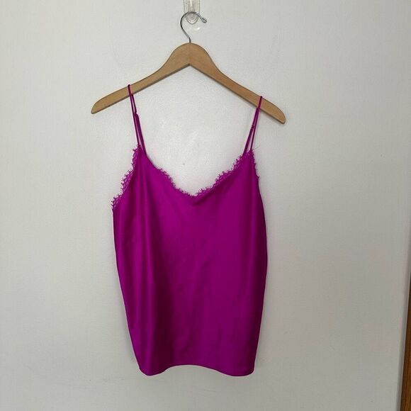 Victoria Secret Women’s Very Fuchsia Stretch Satin Open Lace Back Cami Short Paj - Picture 2 of 15